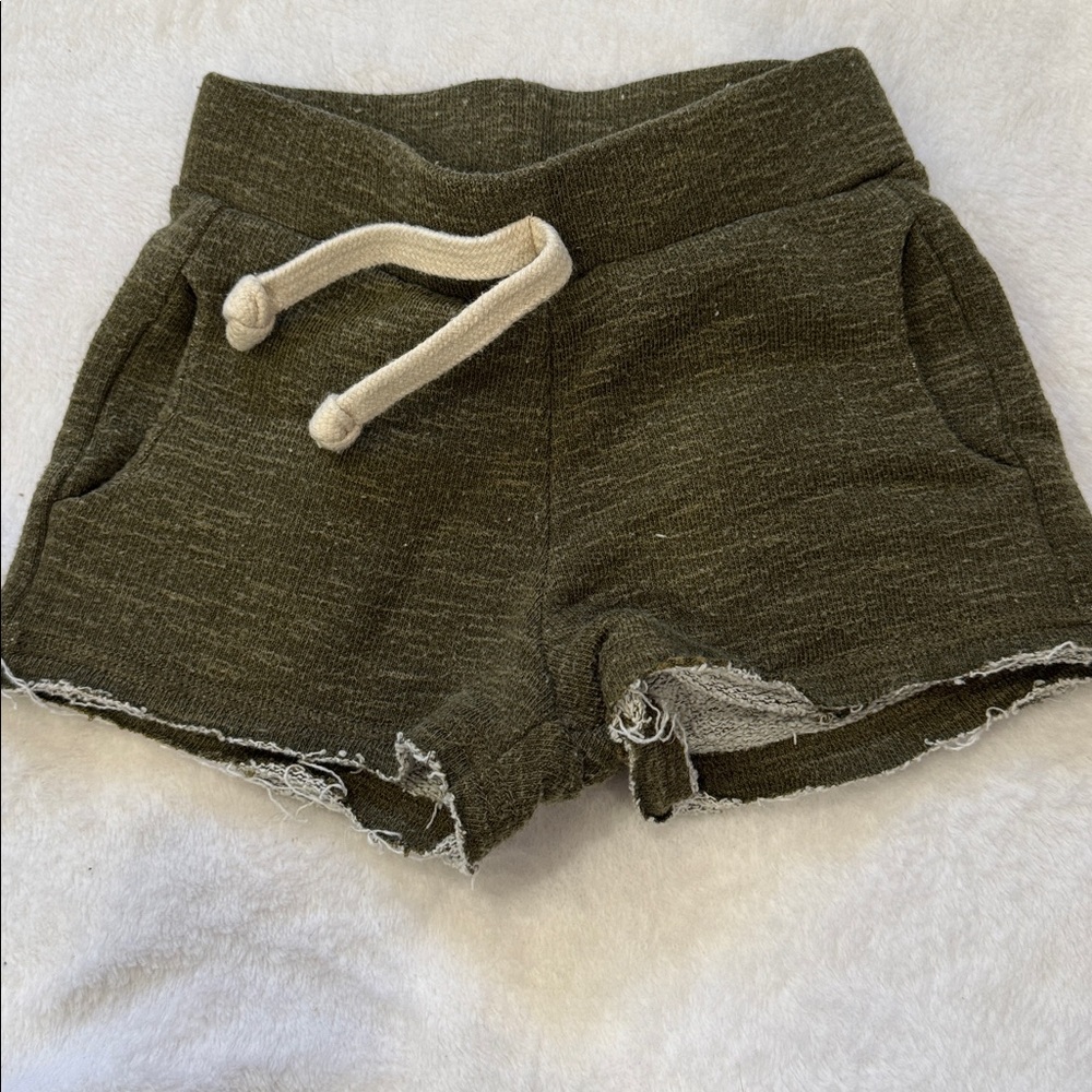 Olive Green Kids Shorts